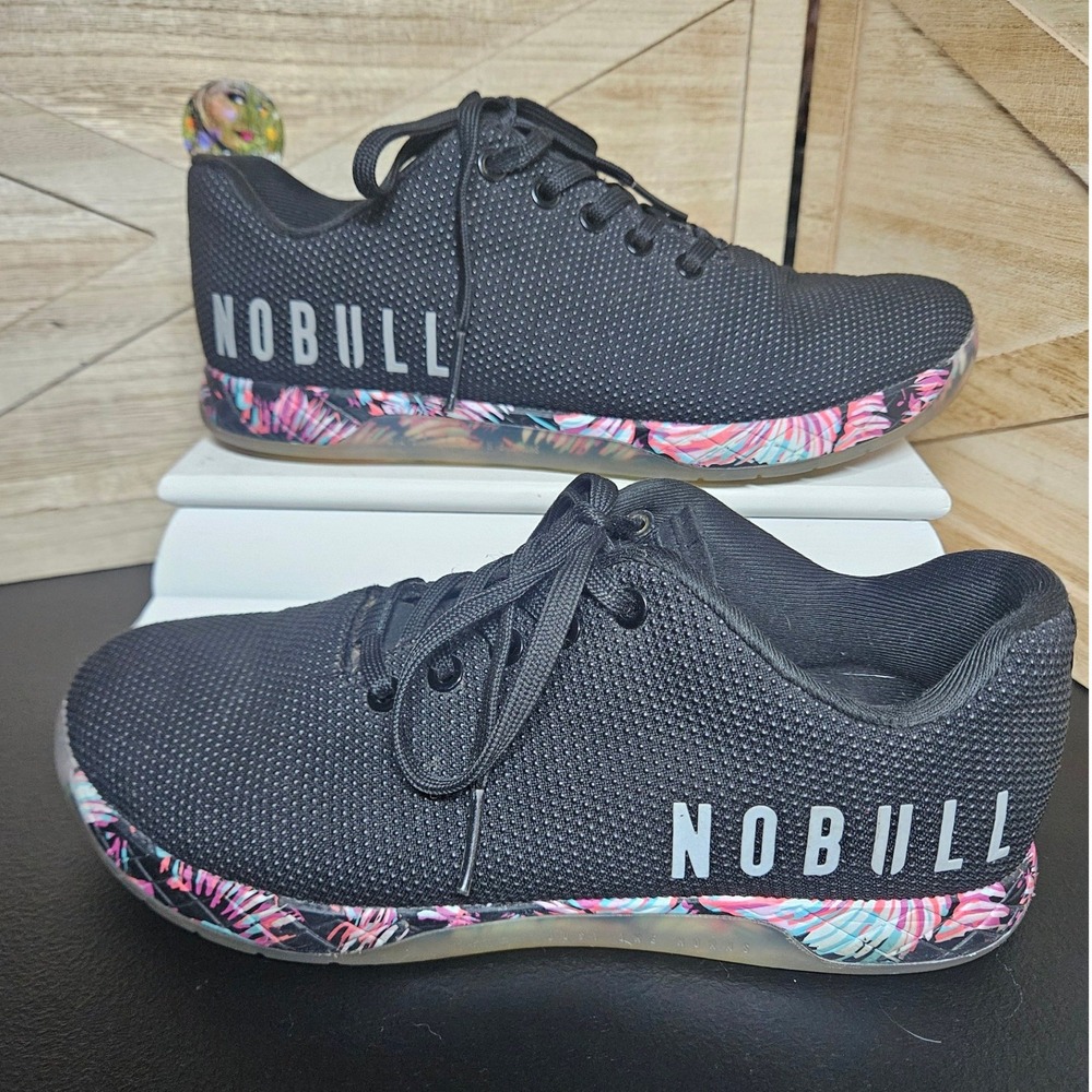 NOBULL Trainers Wmn 10 Black Midnight Palm Floral SuperFabric Retro Beachy #615